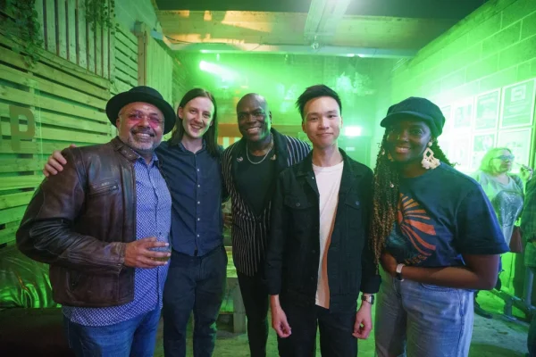 Bryan group photo with band